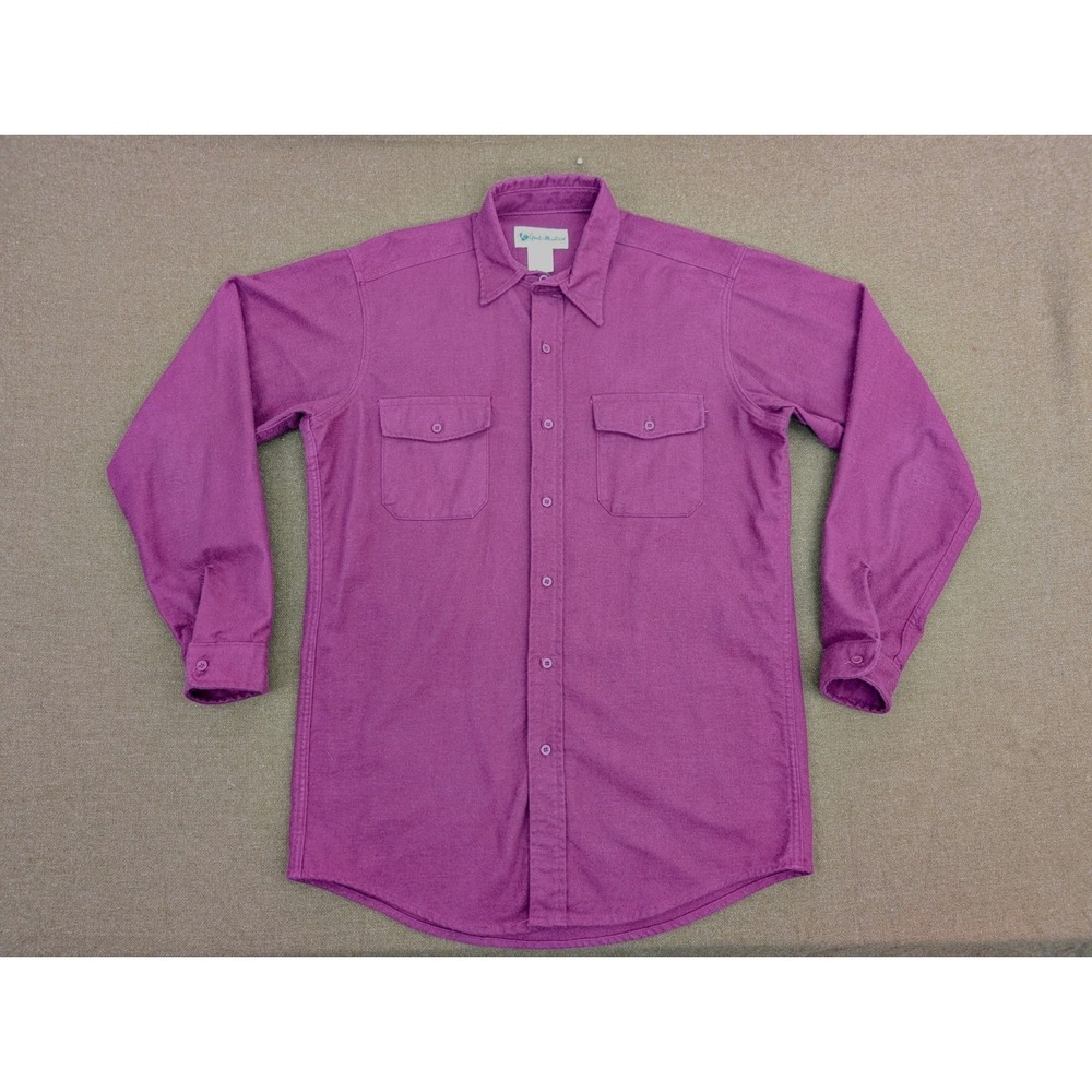 Vintage Gander Mountain Chamois Flannel Button Up Shirt LT Long Tall Maroon USA